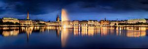 Hambourg Alster / Binnenalster dans la lumière du soir. sur Voss Fine Art Fotografie