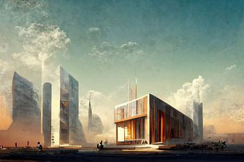 Moderne architectuur in digitale technologie Motief 1