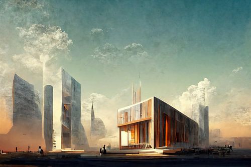 Moderne Architektur in digitaler Technik Motiv 3