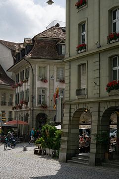 Sfeervolle straat van Bern, Zwitserland van Rianne van Baarsen