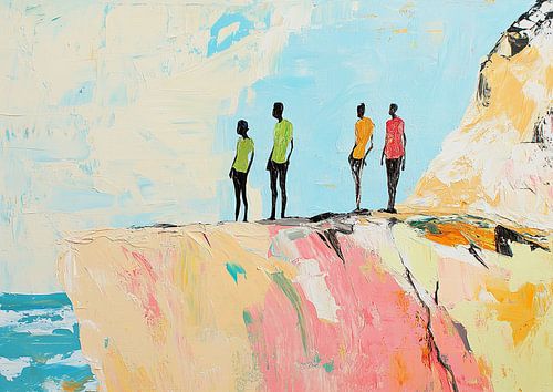 People Cliff | Figures en tenues colorées