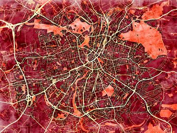 Kaart van Chemnitz in de stijl 'Amber Autumn' van Maporia