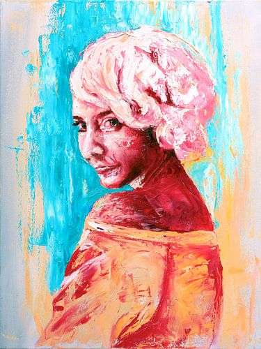 Faizel Fille écarlate aux cheveux roses