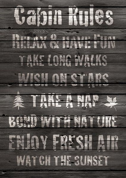 Cabin Rules van Green Nest