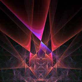 illustratie van een fractal met driehoeken van W J Kok