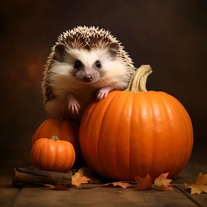 Hérisson avec citrouille