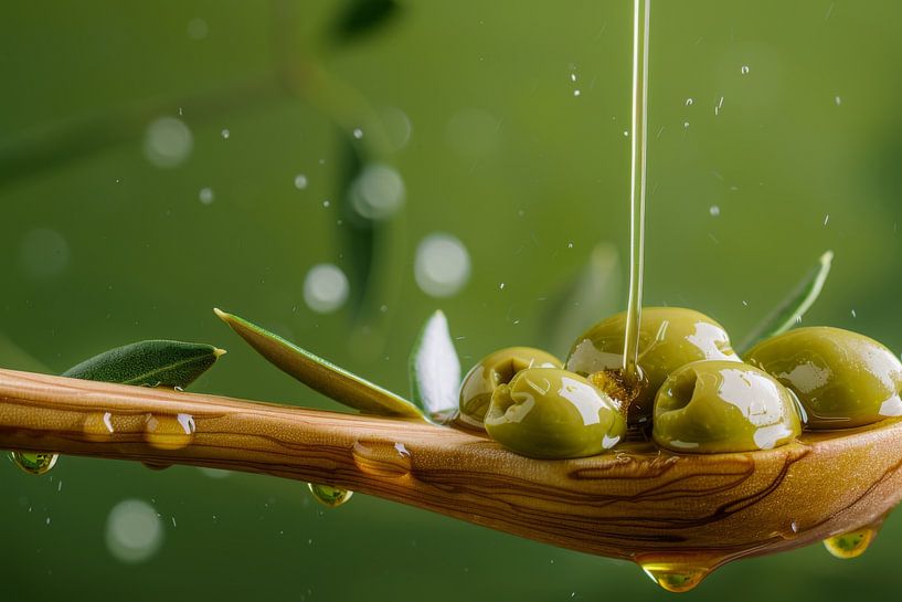 Oliven und Olivenöl – Mediterran von Poster Art Shop