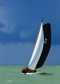 Skutsje van Drachten op het IJsselmeer van Piebe van den Berg