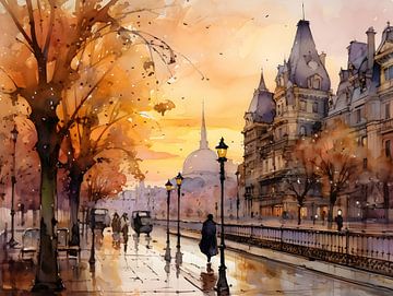 Romantic Paris Twilight by Lin's Visions