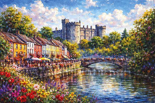 Kilkenny in Ierland, een impressionistisch schilderij.