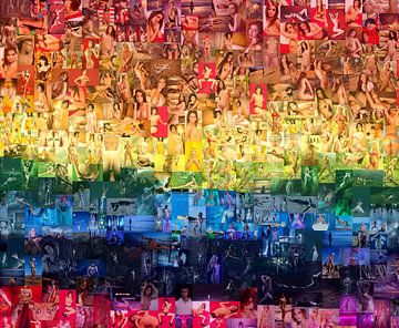 Regenbogen-Mosaik von Fotos mit Erotik