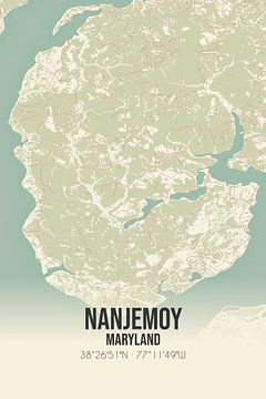 Vintage landkaart van Nanjemoy (Maryland), USA. van MijnStadsPoster