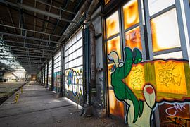 Abandoned urbex factory, urban exploration with graffiti by Ger Beekes