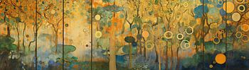Goldene Kreise Wald | Woodland Kunstwerk