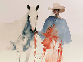 Cowgirl and Horse by M.A.Z.U.N.