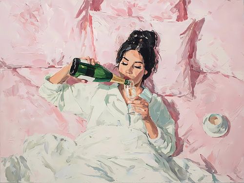 Champagne in bed