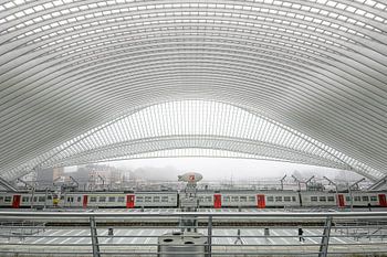 Zug im Bahnhof von Lüttich