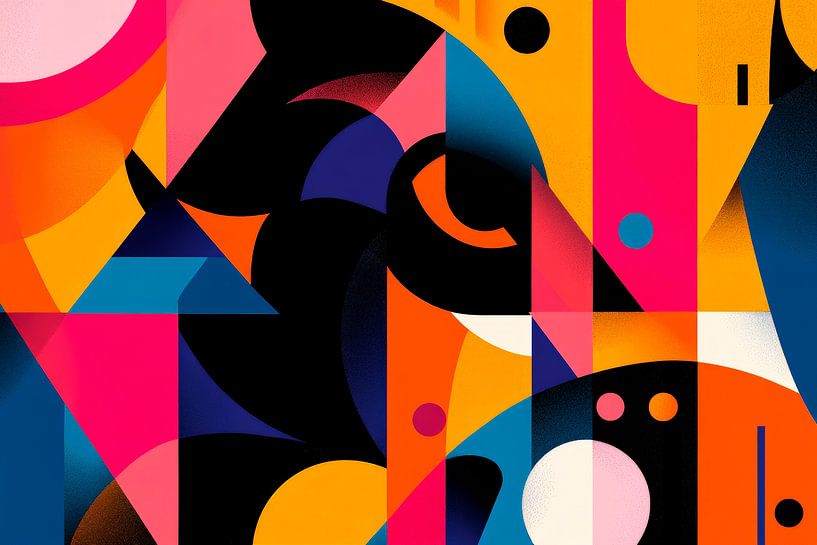 Symphonie colorée des formes Danse colorée de la géométrie par Poster Art Shop