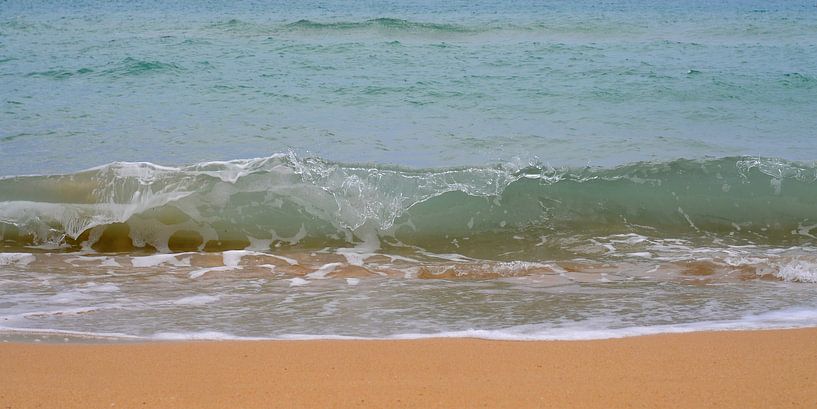 Waves of the Ionian Sea wash ashore on the beach by Annavee