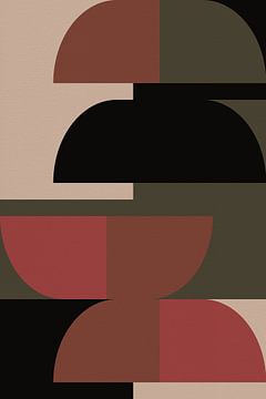 Grafische kunst in Bauhaus en Mid century stijl van Abstract Minimalist Art