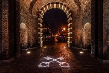 Morspoort Leiden in de avond van Dirk van Egmond