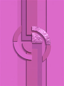 Minimal Art: Abstrakte Formen auf Leinen in Fuchsia-Tönen