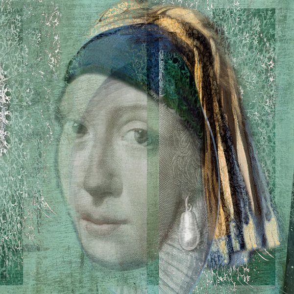 Mädchen mit der Perle gemischt von KleurenTaal Interieur