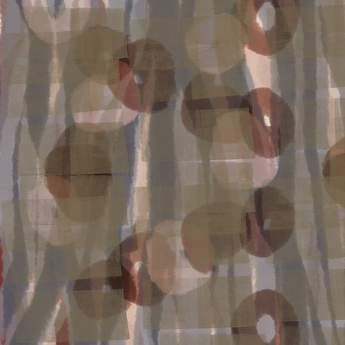 Beige, bruin, grijs. Organische en geometrische vormen en lijnen in Japanse stijl.