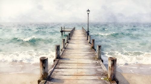 Wooden jetty leading into the sea