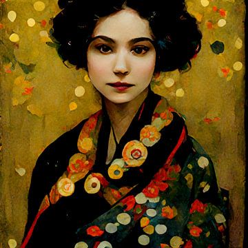 Geisha an Klimt 2 von DNH Artful Living