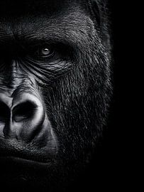 Gorilla - La force originelle en noir et blanc sur drdigitaldesign