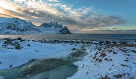 Unstad beach, Lofoten islands in Norway by lousfoto