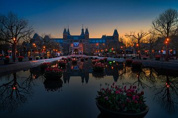View of the Rijksmuseum from the Museumplein in Amsterdam,