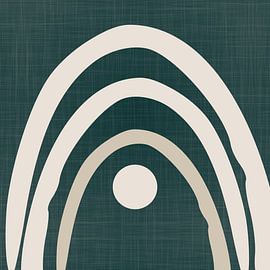 Retro rainbow textile art by Mad Dog Art