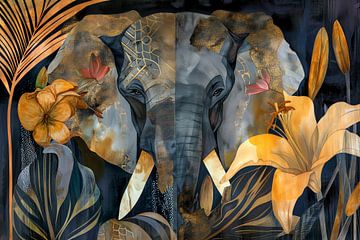 Elefant Dadaismus Kunstwerk von Preet Lambon