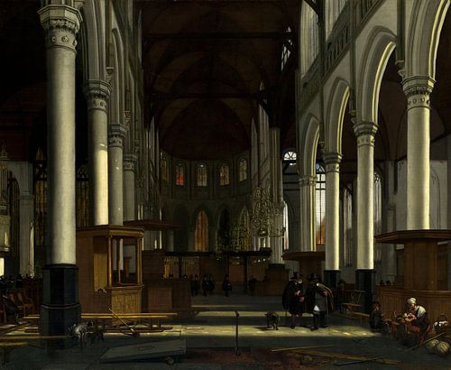 Het interieur van de Oude Kerk, Amsterdam, Emanuel de Witte