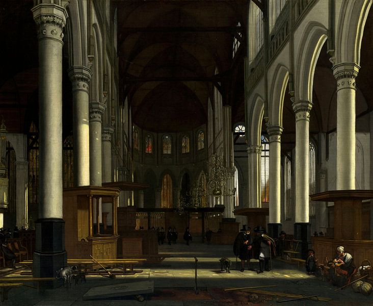 The Interior of the Oude Kerk, Amsterdam, Emanuel de Witte by Masterful Masters