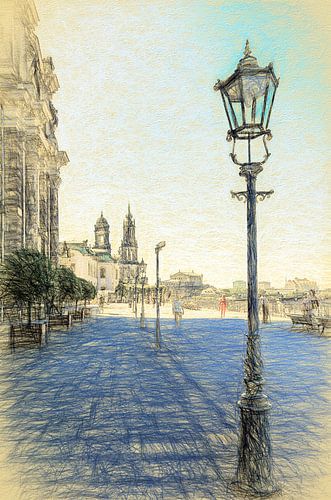 Brühlsche Terrasse Dresden, Sachsen, Deutschland von Ullrich Gnoth