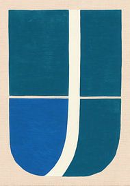 Minimalistisches Teal-Abstrakt Kunstwerk von Niklas Maximilian