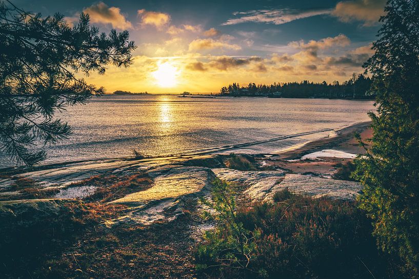 Suède : lever du soleil sur le lac Vita Sandar, vänern par Fotos by Jan Wehnert