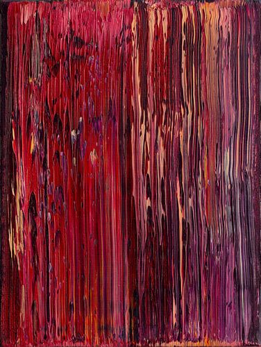 Abstract olieverfschilderij,   Rood, Paars, Roze 