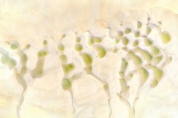 Dronefoto abstractie van patronen in het zand op Waddeneiland