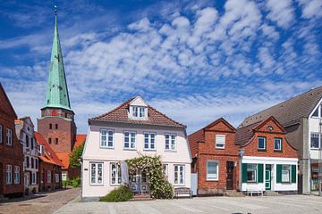 Façade d'une vieille maison dans la vieille ville, Luebeck-Travemuende, Schleswig-Holstein, Allemagn