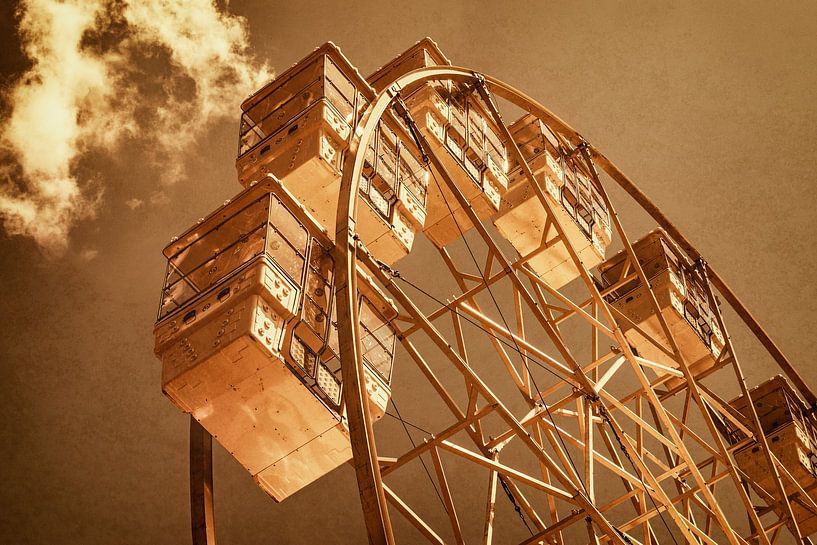 Riesenrad - Golden Retro Fine Art von Andreea Eva Herczegh