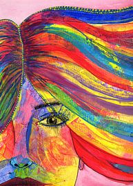 Wild Within, farbenfrohe abstrakte Frau von Barbara Bergers