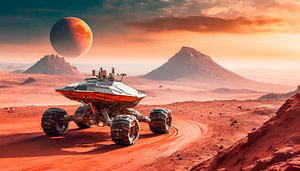 Mars mit Landschaft
