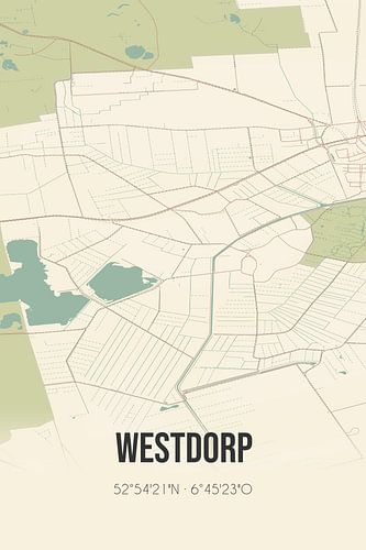 Alte Landkarte von Westdorp (Drenthe)