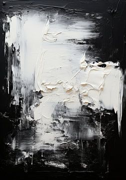 Abstraktes Gemälde Kunstdruck Modern Schwarz Weiß von Niklas Maximilian