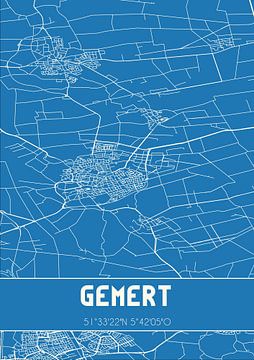 Blaupause | Karte | Gemert (Nordbrabant) von Rezona