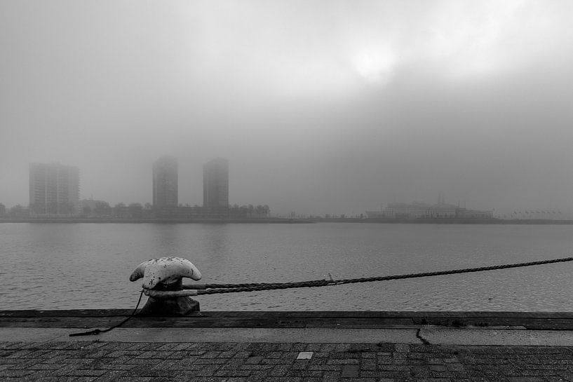 Rotterdam op een mistige ochtend 1 van Ron van Ewijk